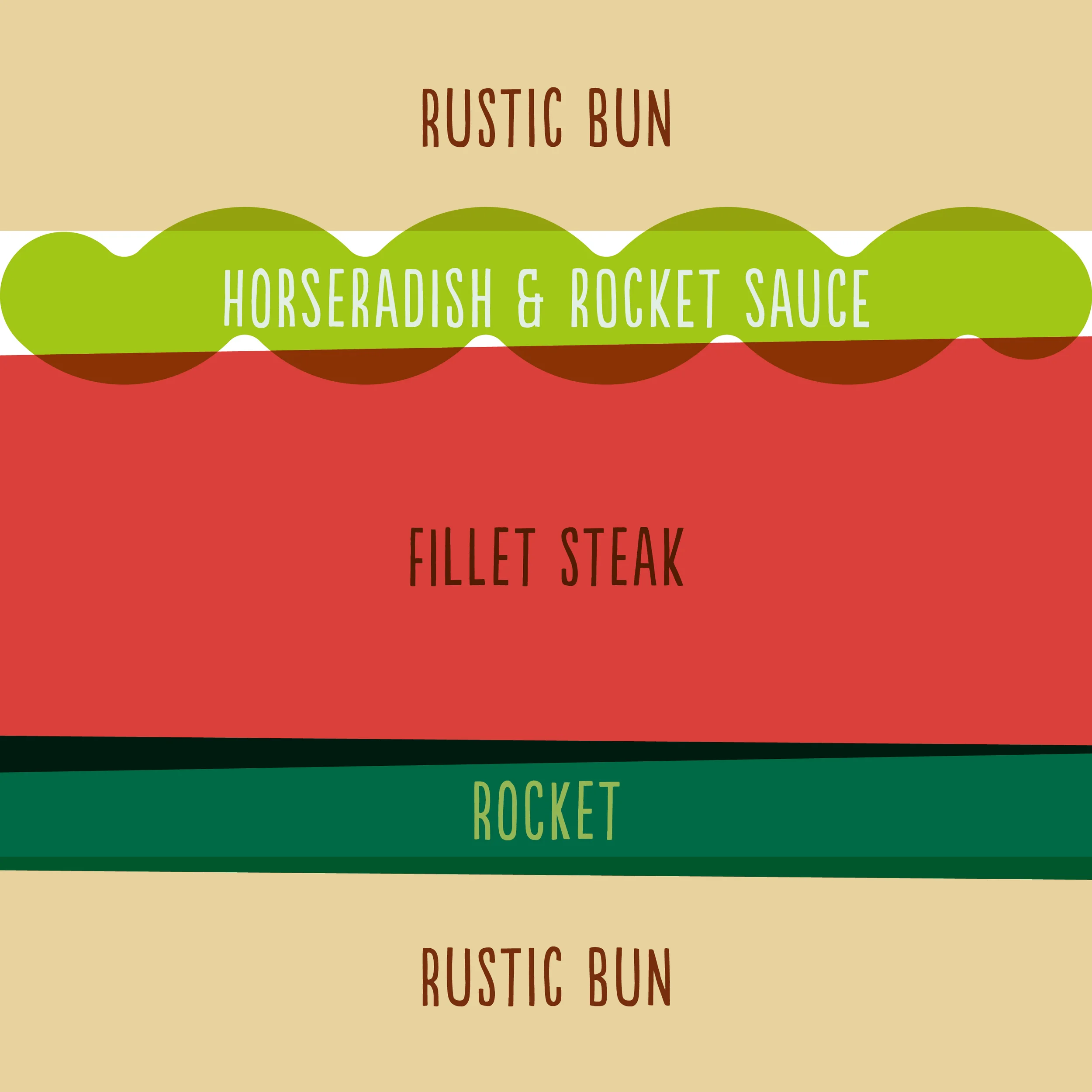Fillet steak with horseradish & rocket sauce