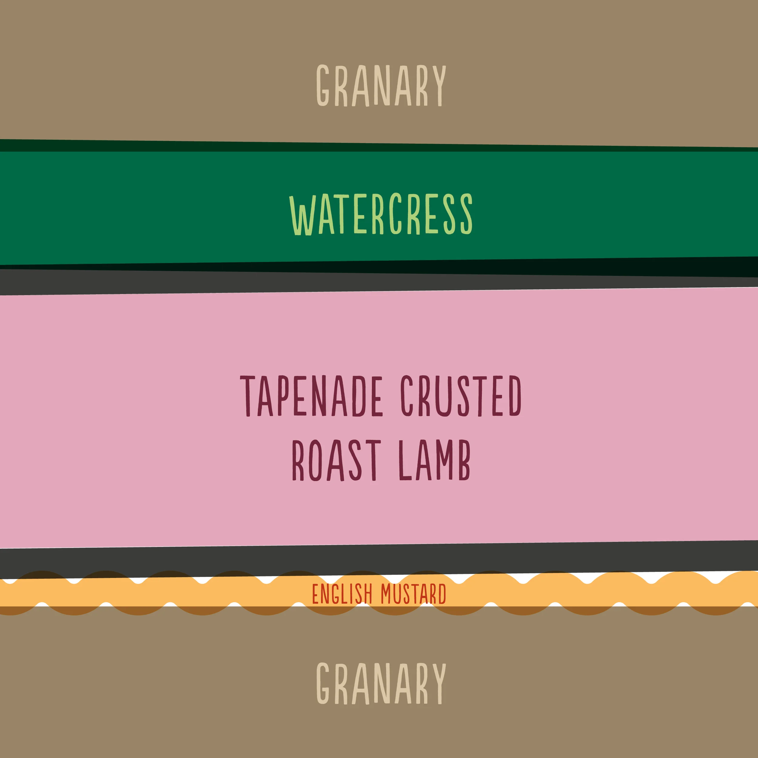 Tapenade crusted roast lamb and watercress