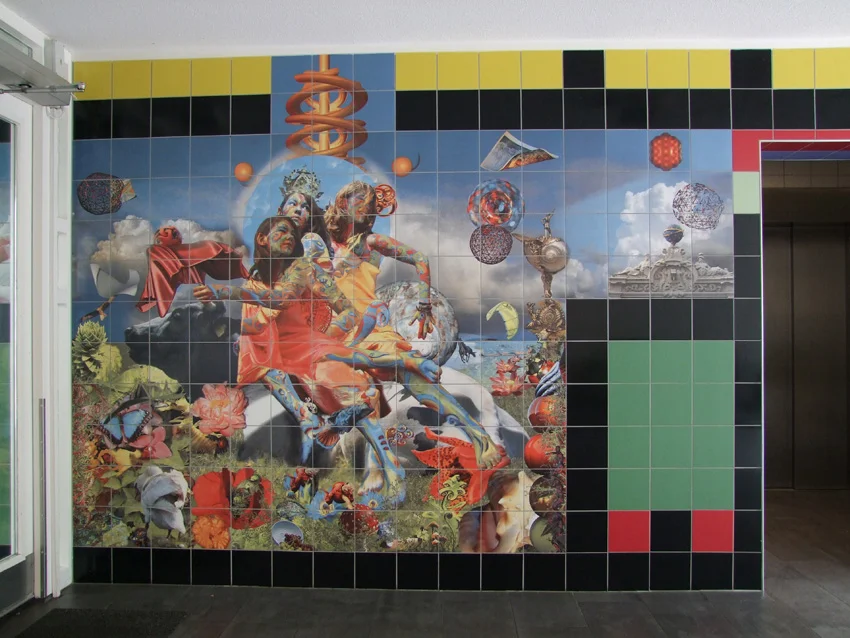 Amstelveen, Jungfrau, entreehal tegeltableau
