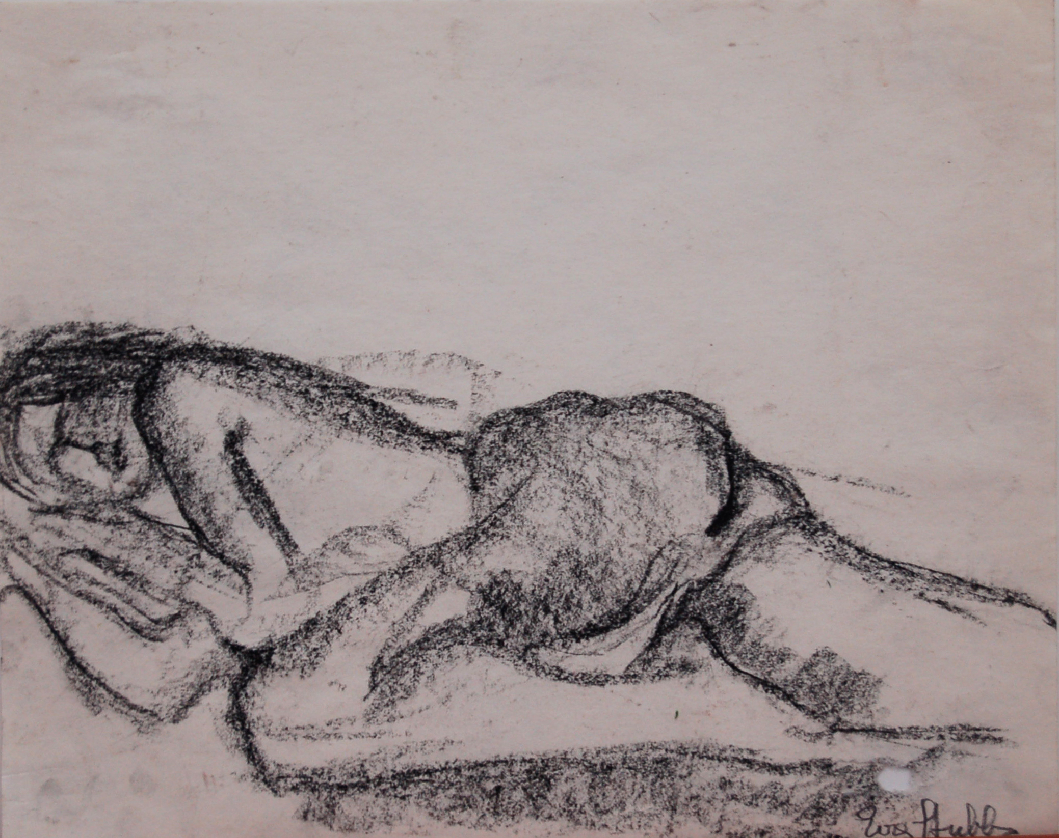 Eva Stubbs, Reclining Nude, Charcoal on paper, 13.75x11.jpg