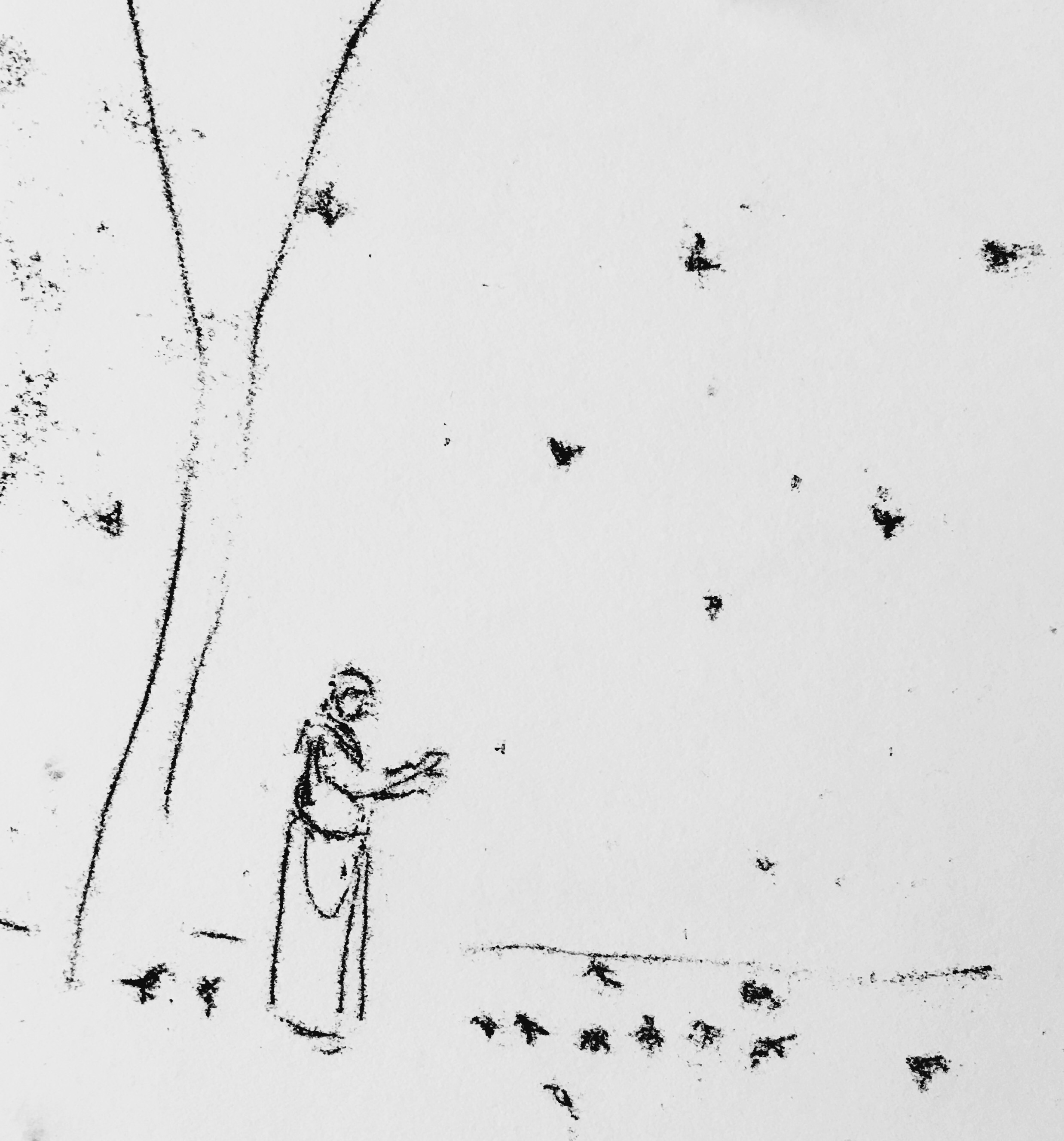 St. Francis gives sermon to birds. Version 1	Monotype	2016	8	10	.JPG