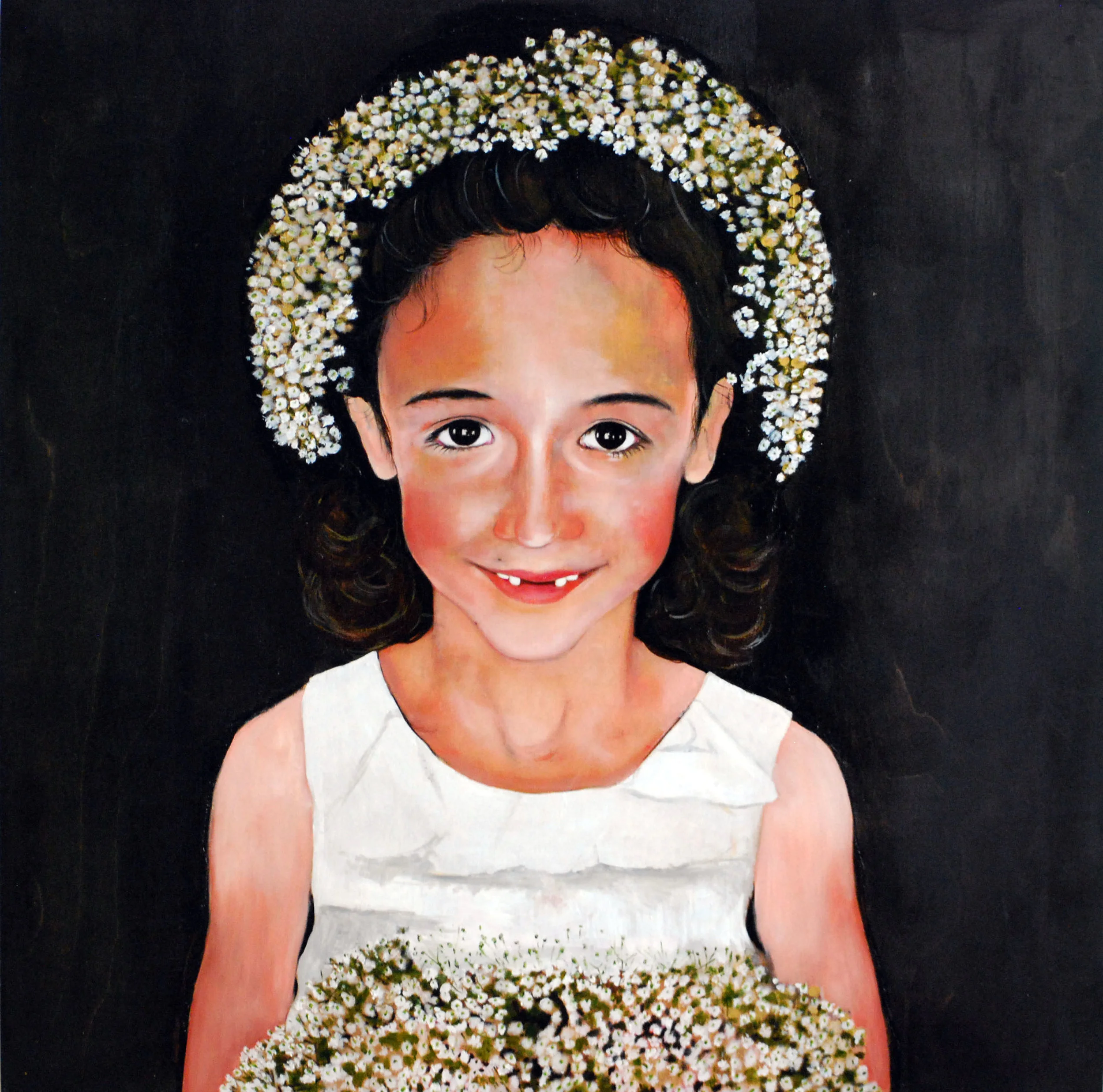  Kae Sasaki, Flower Boy, Oil on goldleafed panel, 24 x 24, 2016, $1,800 