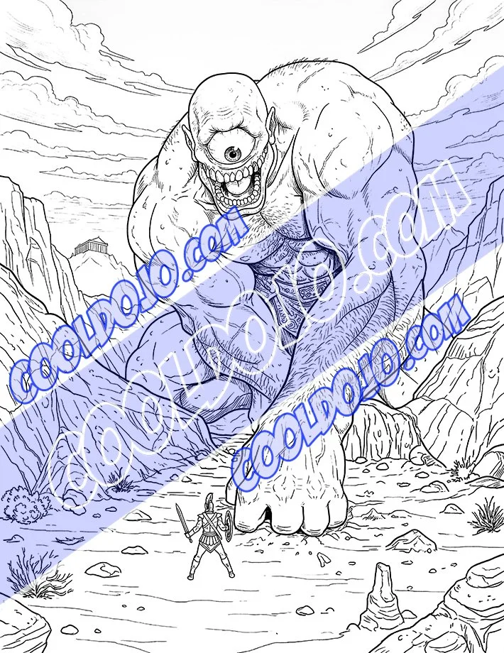 Coloring Page - Face the Cyclops