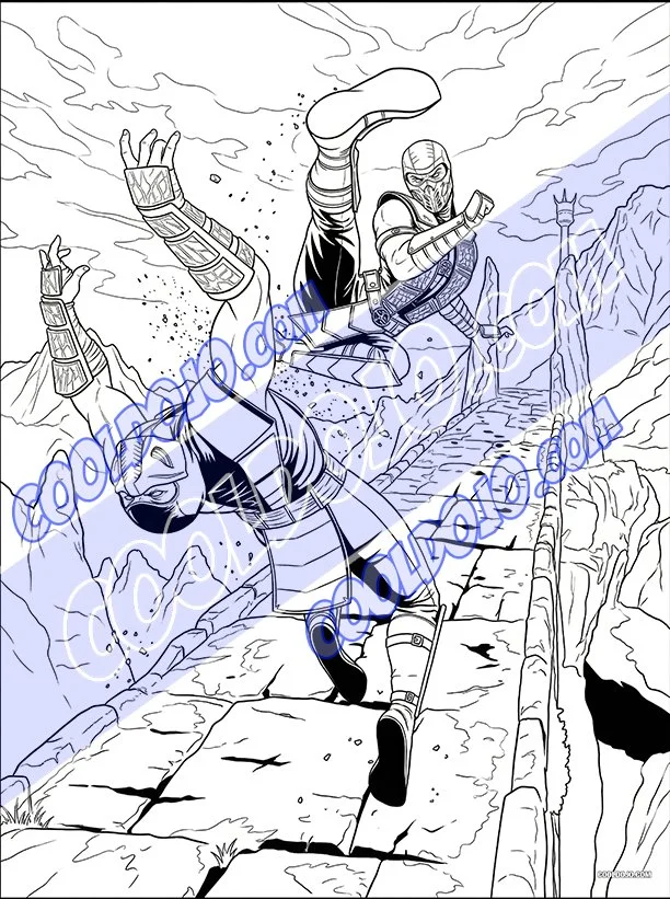 Coloring Page - Ninja Fight