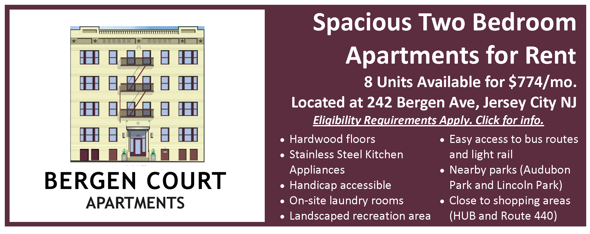 Now Leasing Bergen Court Apts