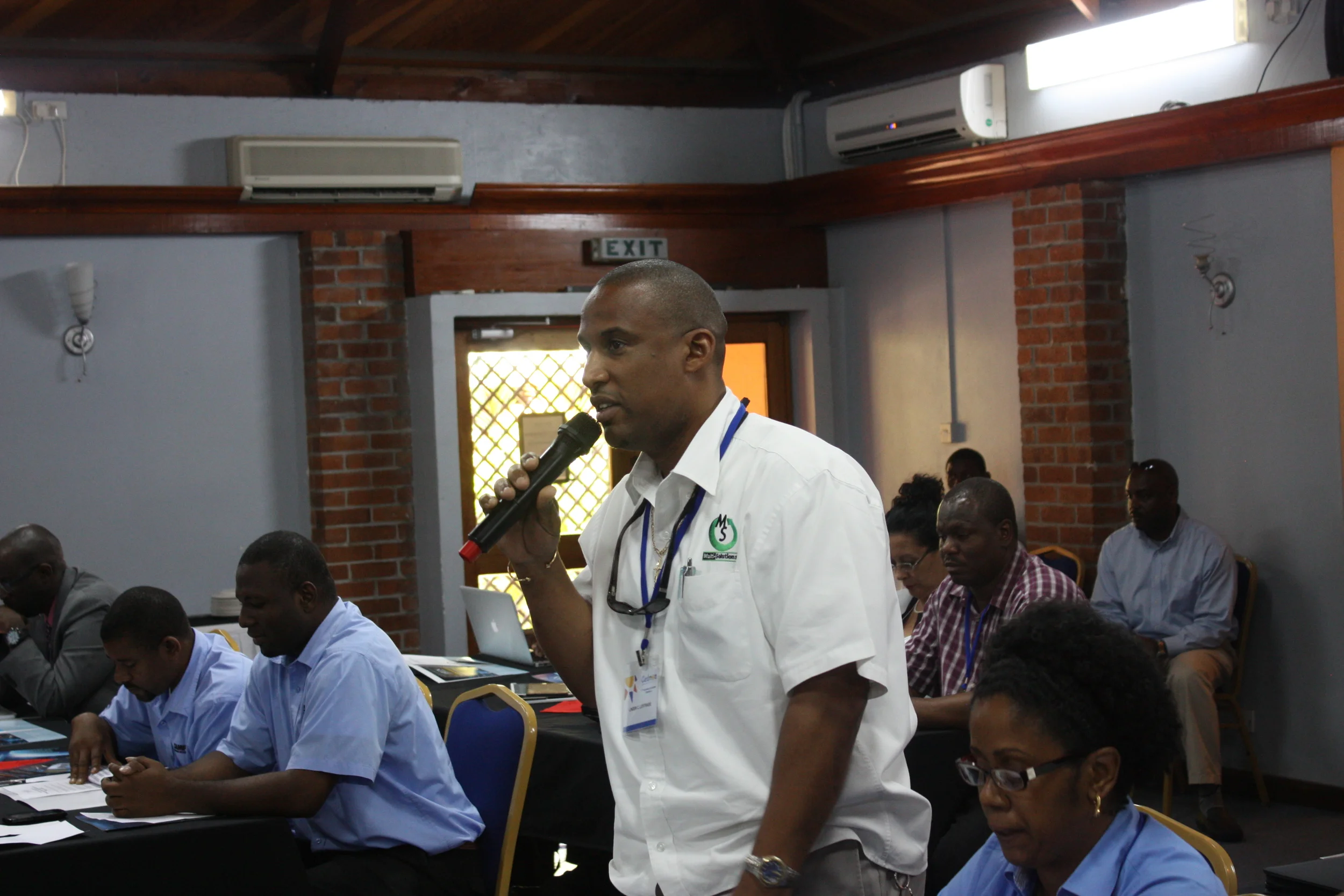 Linden Lestrade giving a comment