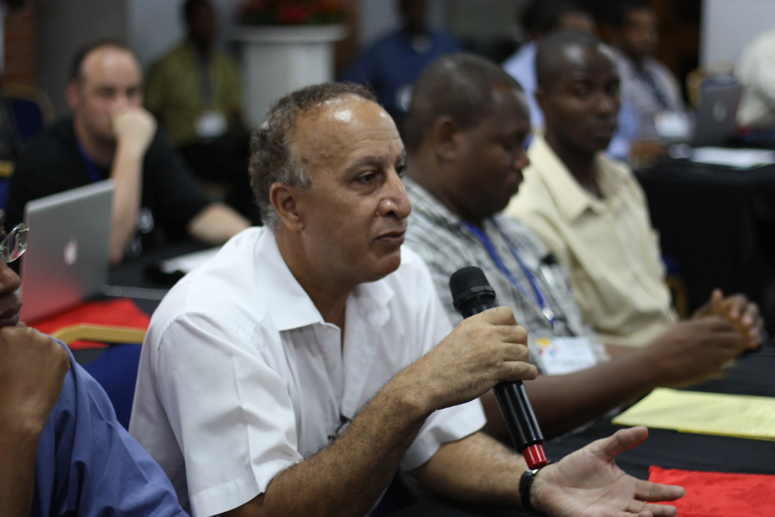 Marlon Alexander (SAT/Digicel) posing a question