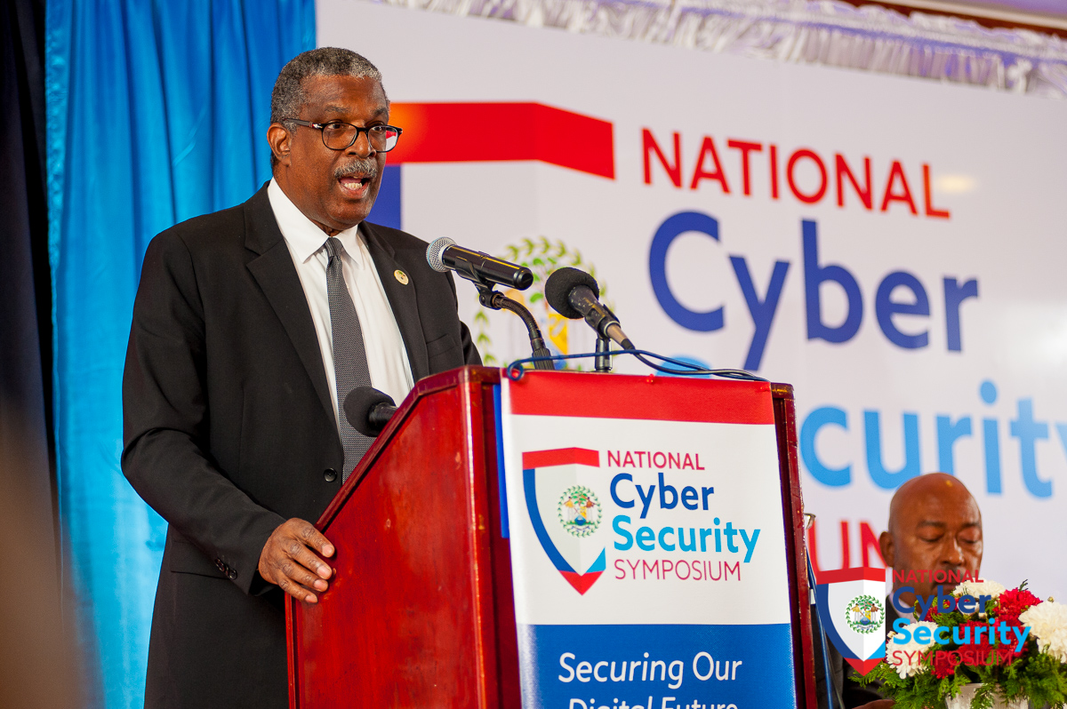 CAPTION: Chief Justice of Belize, Kenneth Benjamin, speaks on the opening day of the country’s first-ever national symposium on cyber security, held at Best Western, Biltmore Plaza, Belize City from April 24 to 28, 2017. Photo courtesy Caribbean Network Operators Group.