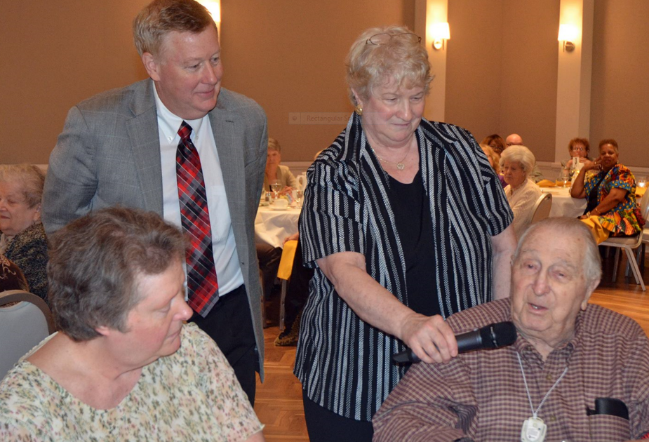The chapel honored Grover Baldwin for his service for over 30 years, most recently as treasurer.