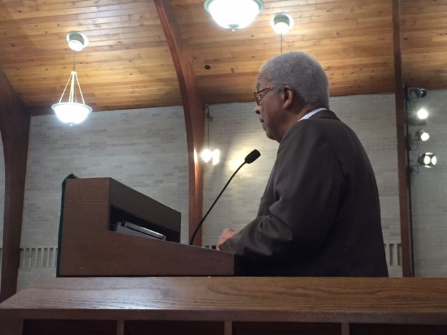  REv. Green delivering his message