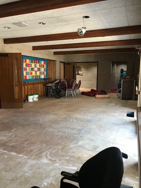  As of Wednesday, August 15, the narthex is a work in progress!