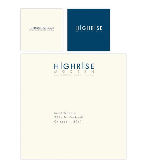  Design for business cards, mailing labels and custom packing tape (below). 