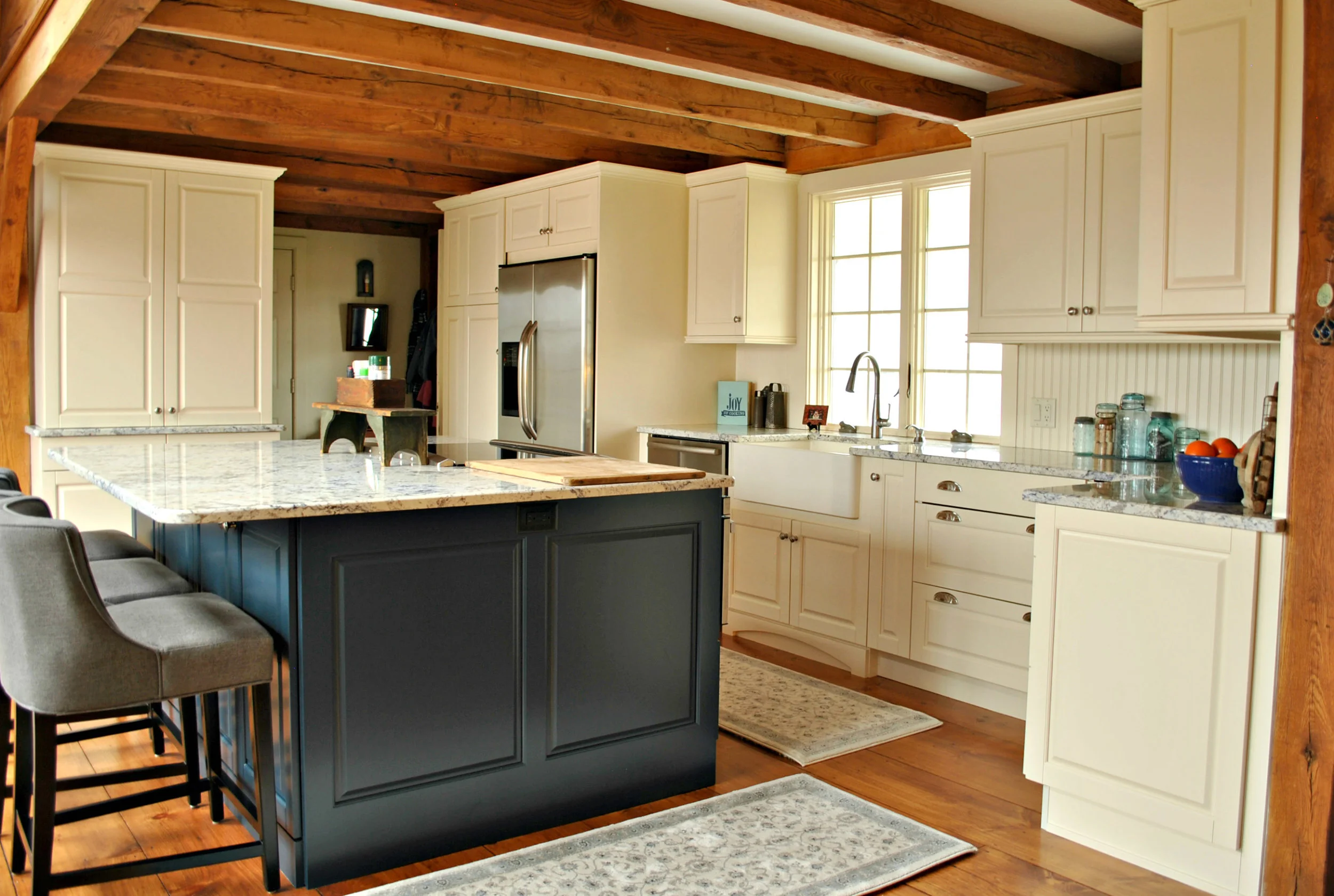 Rustic Post and Beam Kitchen Remodel in Sutton, MA