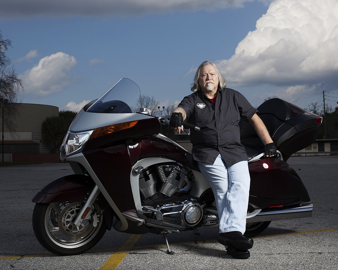 Tim with Victory Motorcycle - People of Midtown