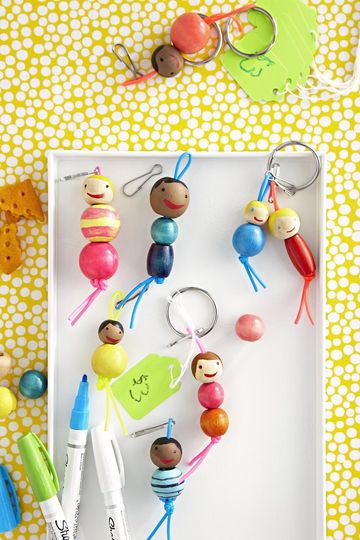 Craft Ideas for Kids - Wooden Bead Keychains - Project