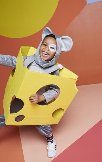 Half-Homemade Halloween Box Costumes in Parents Magazine — super make it