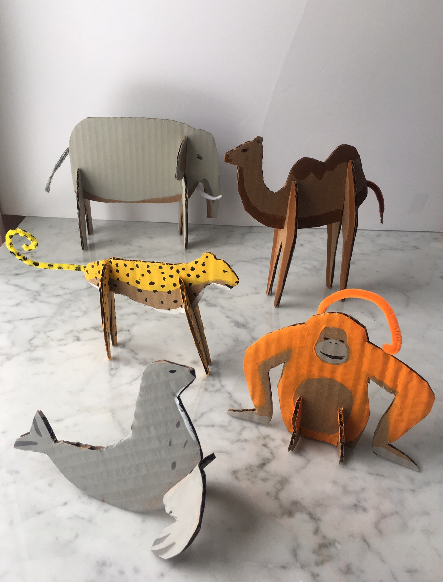 Recycled Cardboard Zoo Animals! — super make it