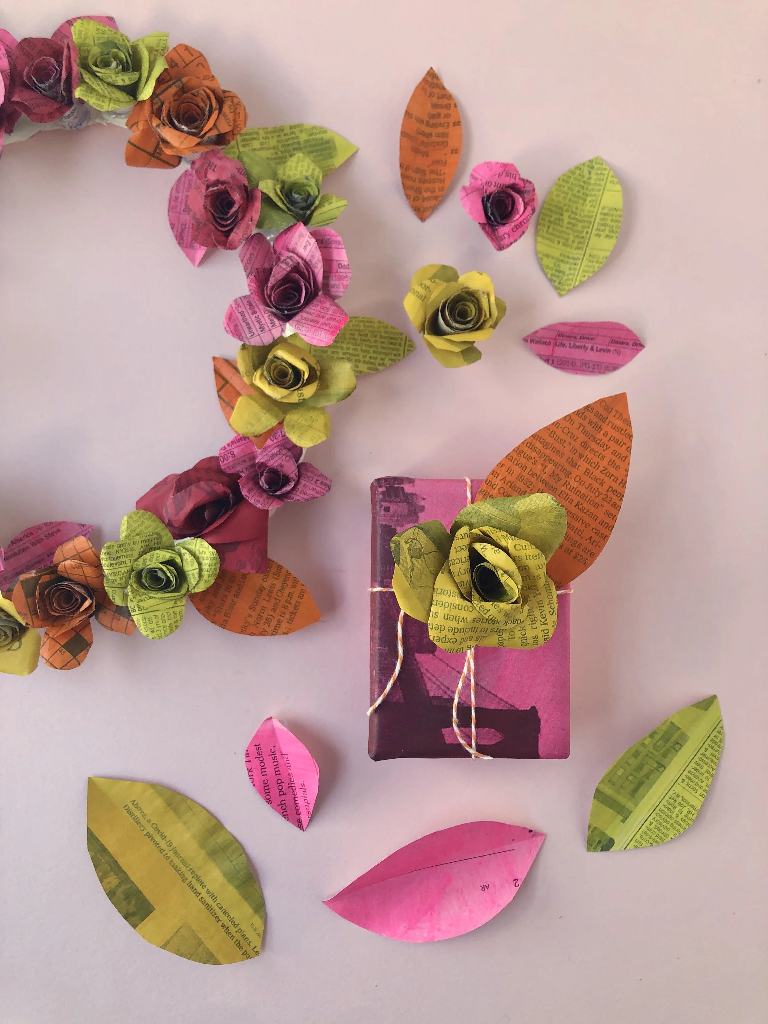 Make These Easy (Recycled Newspaper) Roses!