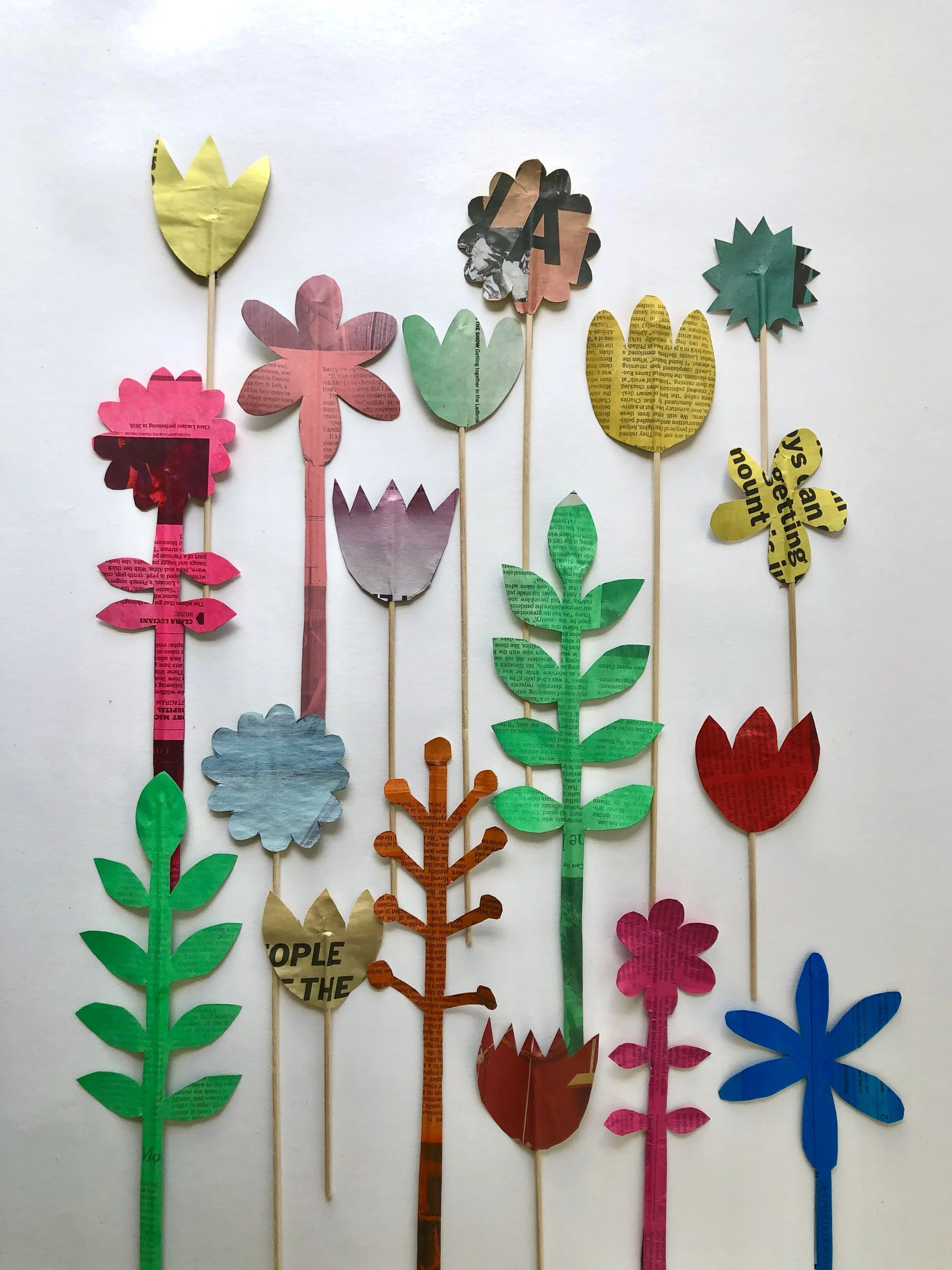 Simple Cut Newspaper Flowers for The New York Times