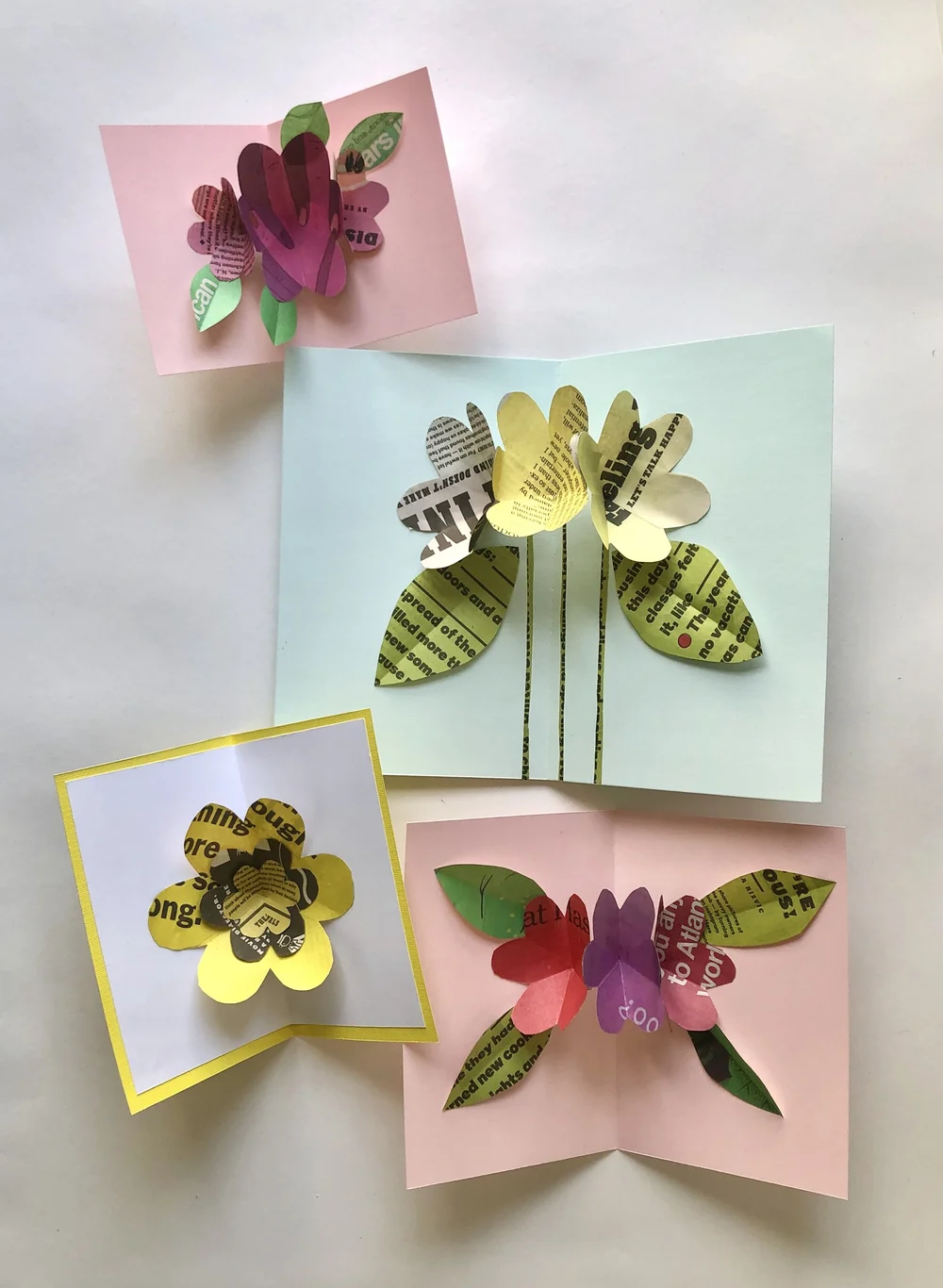 Easy Recycled Newspaper Pop-Up Cards Just in Time for Mother's Day! — super  make it