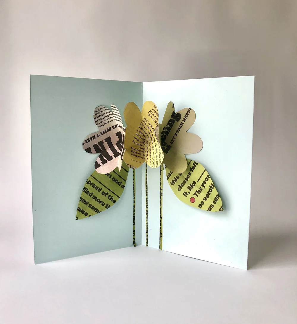 Easy Recycled Newspaper Pop-Up Cards Just in Time for Mother's Day! — super  make it