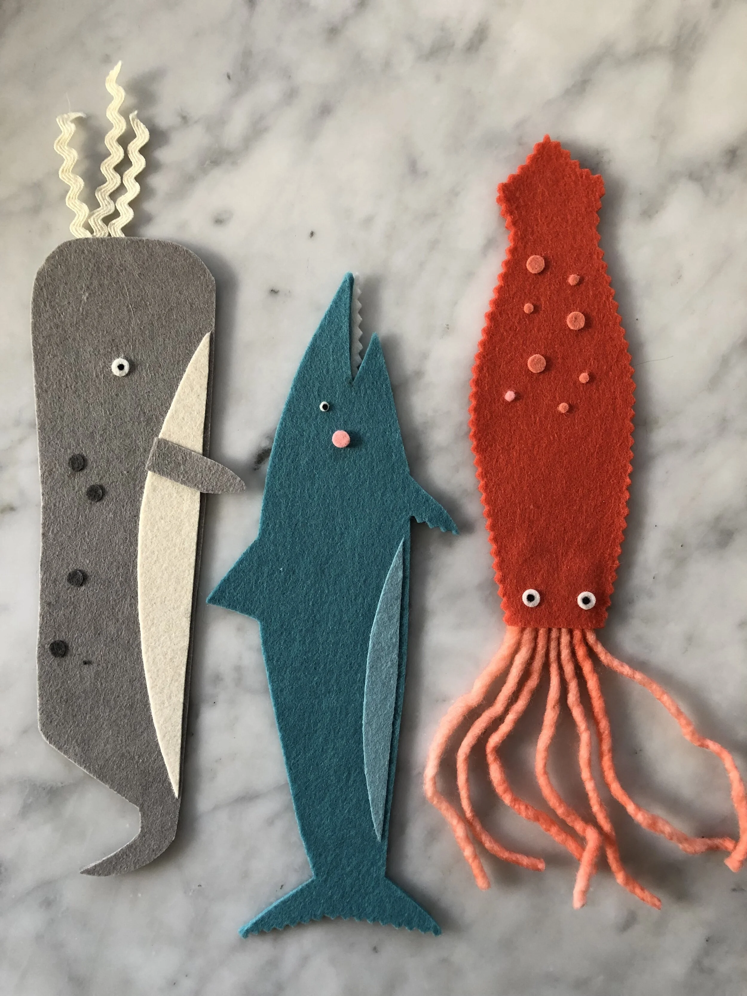 More Rainy Day Summer Fun: Felt Sea Creature Bookmarks