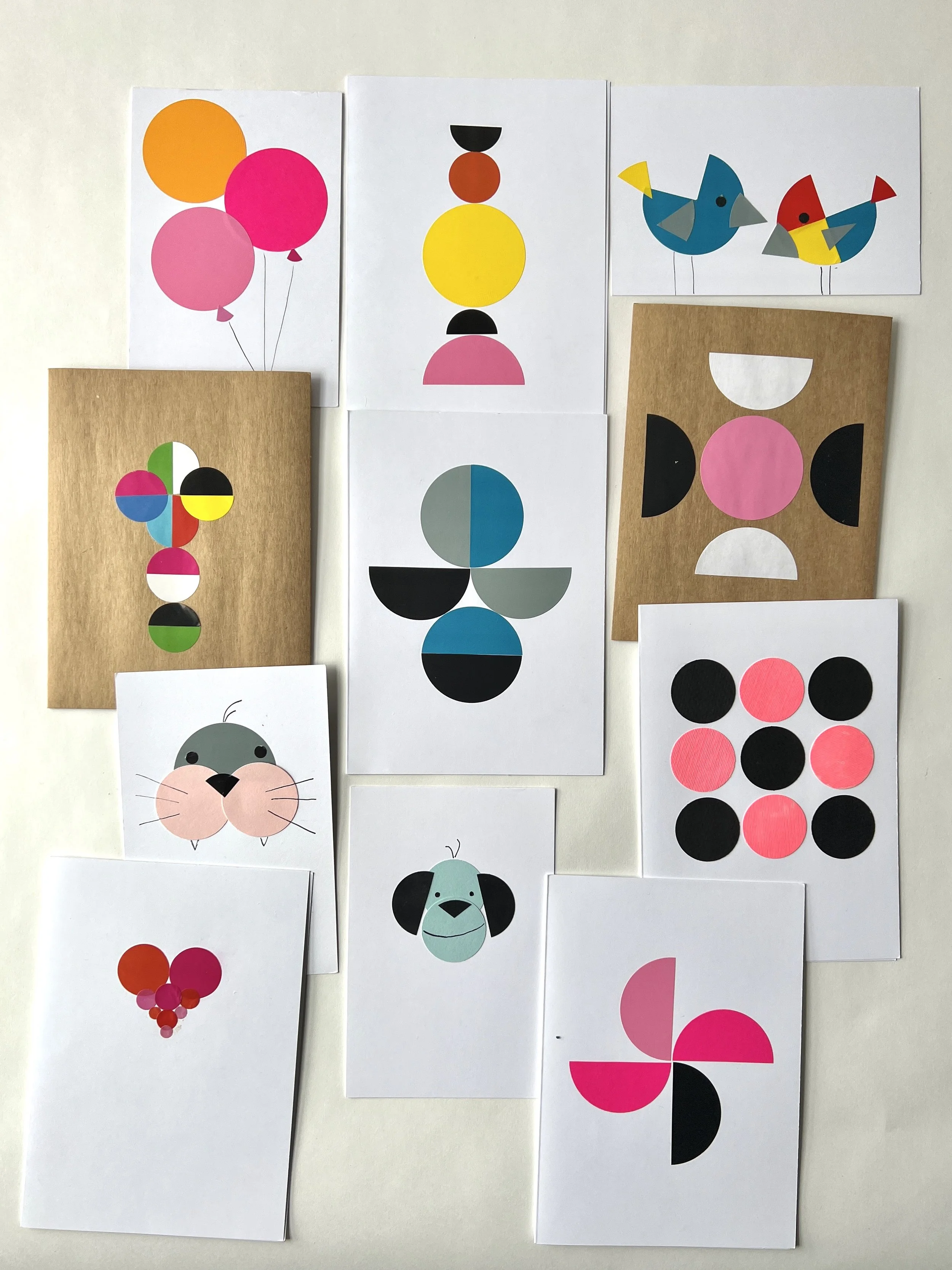 Ed Emberley-Inspired Easy Sticker Card Project for a Family Crafternoon