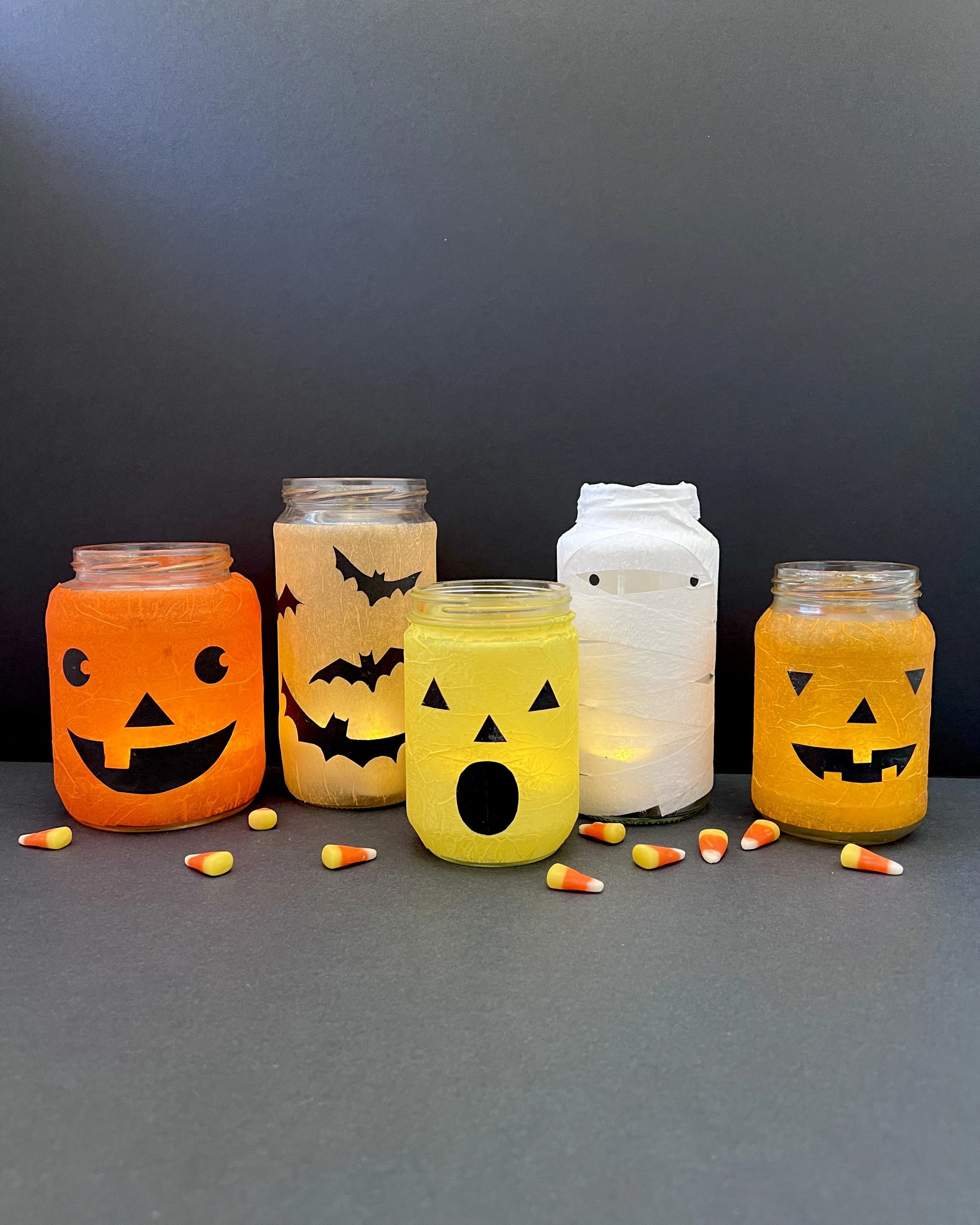 Easy, Spooky Recycled Jar Halloween Lanterns