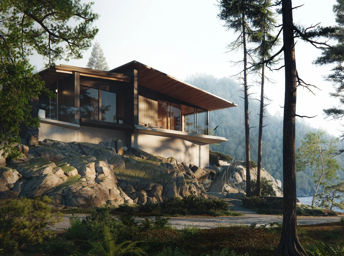 Here&rsquo;s another peak into our new project under construction on Bowen Island. During the early design phase, we used quick sketches and models to balance the building&rsquo;s massing, keeping it low to follow the natural topography while introdu