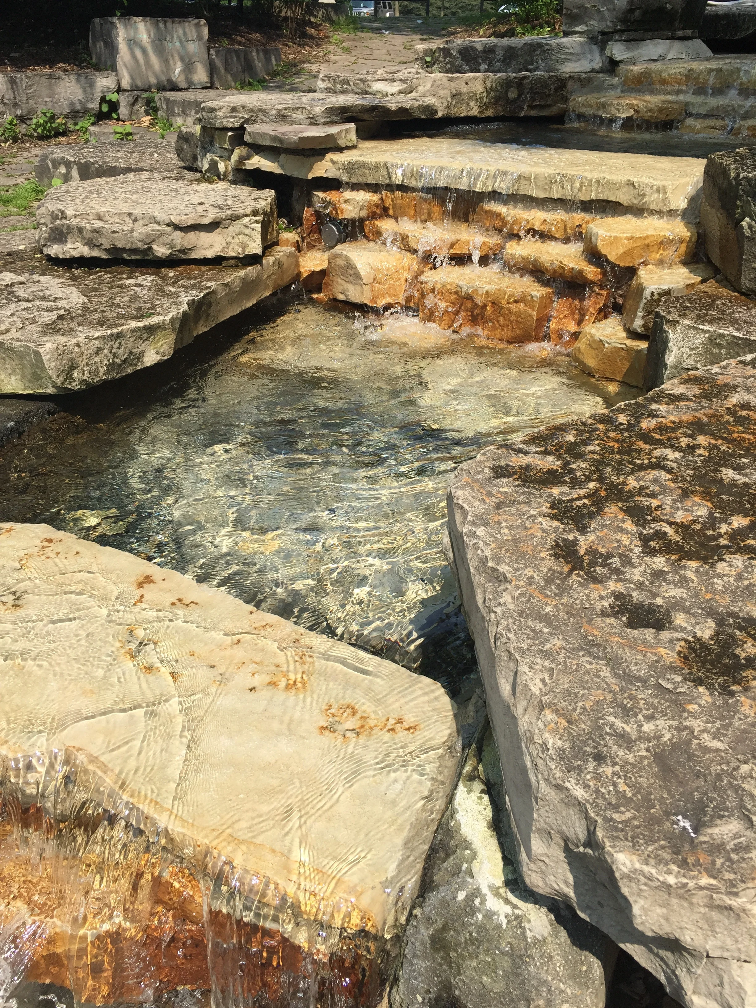 Waterfall at Gompers Park Lagoon, where this post was happily written.