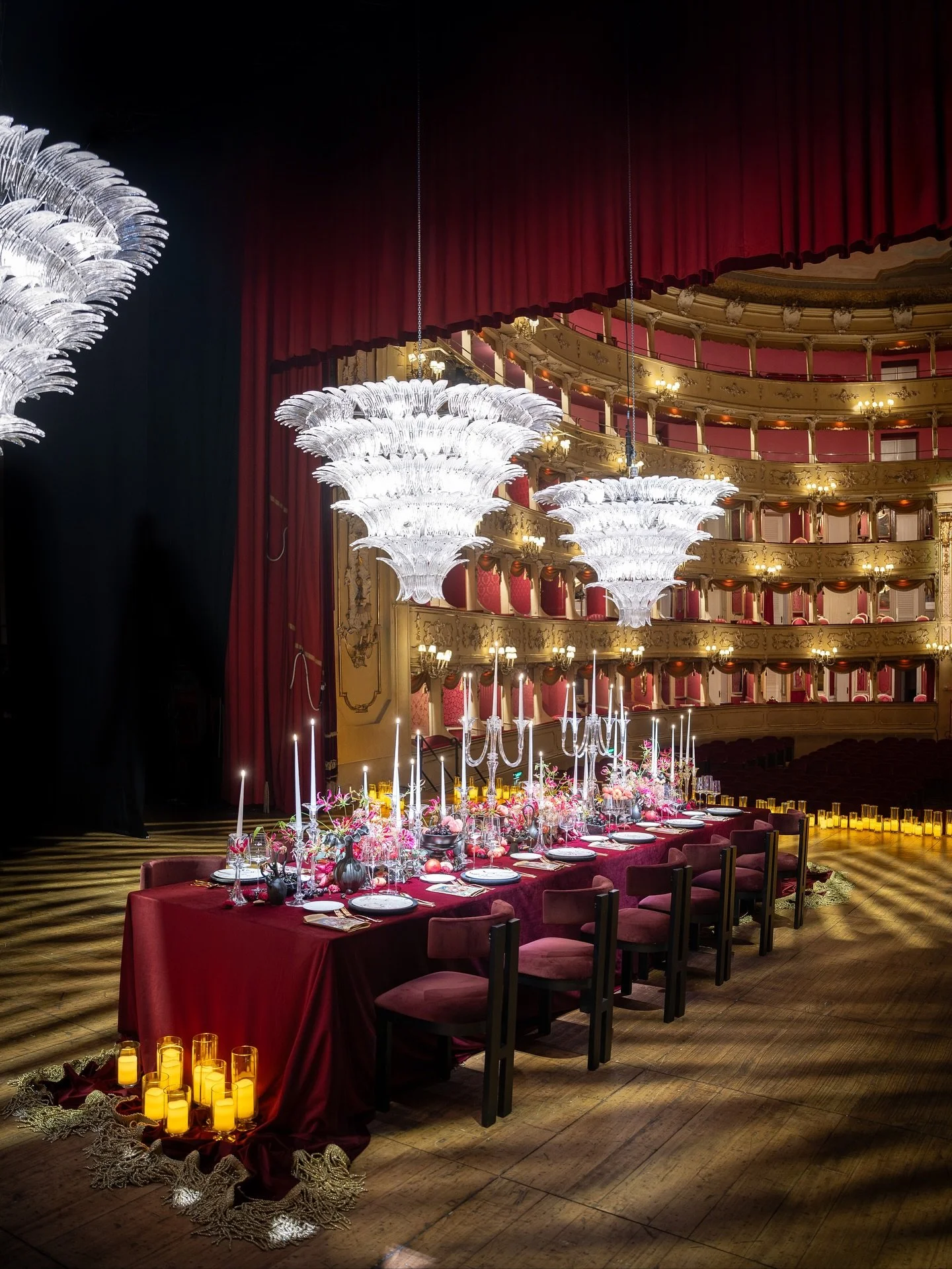 Como is well known for its popular lakeside villas, but there are also many beautiful hidden gems like Teatro Sociale right in the heart of town where we did our final event for The Clooney Foundation for Justice. An intimate dinner in a grand space.