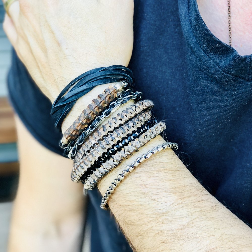 Double Wrap Snake Vertebrae Bracelet — Astali Jewelry