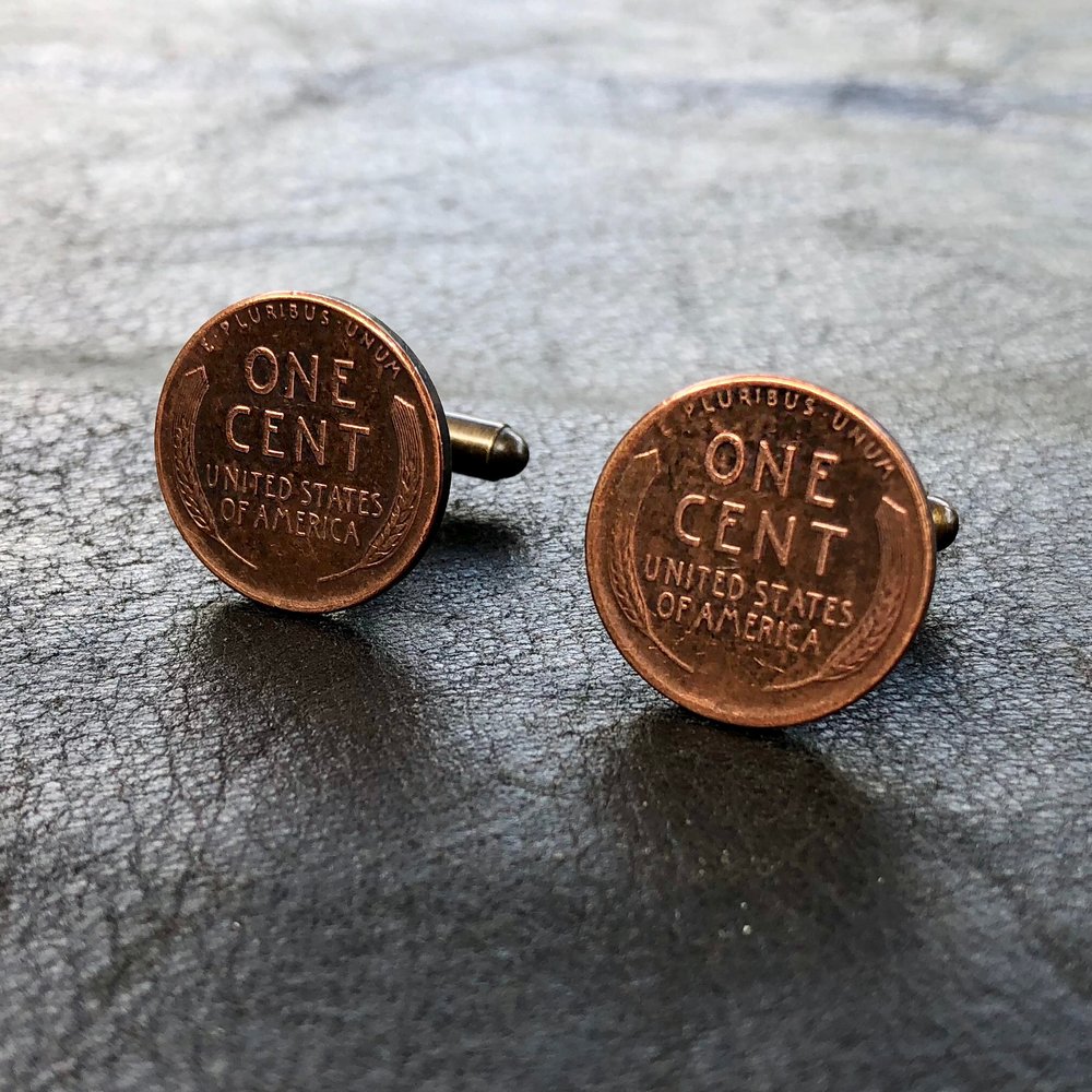 Copper Penny Coin Ring Earrings Made From Wheat Pennies 