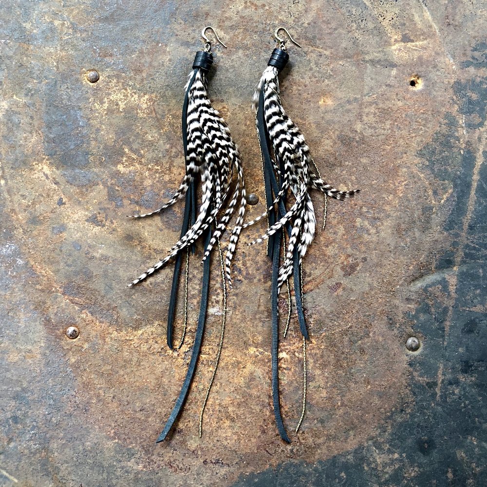Pirate Feather Earrings - Silver — Astali Jewelry