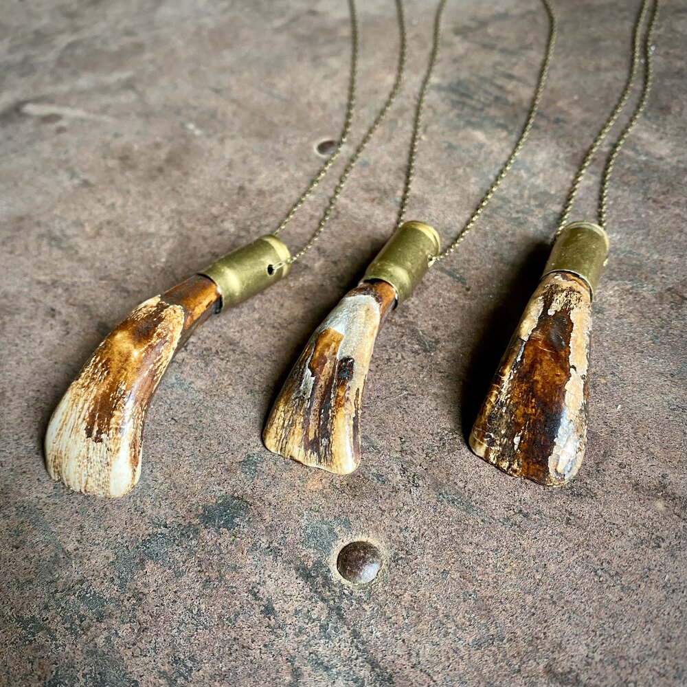 Buffalo Tooth Necklace Antiqued —