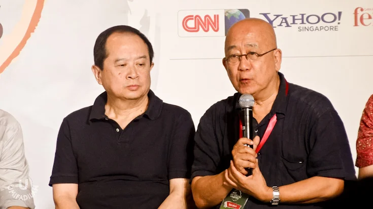 Johnny Chan (left, with hair), a&nbsp;TV host of Traveler, a popular food programme on China's Travel Channel, and probably one of the most watched food personalities on earth from China.Danial Wang (right, holding mic),&nbsp;Singapore's ex-Commissi…