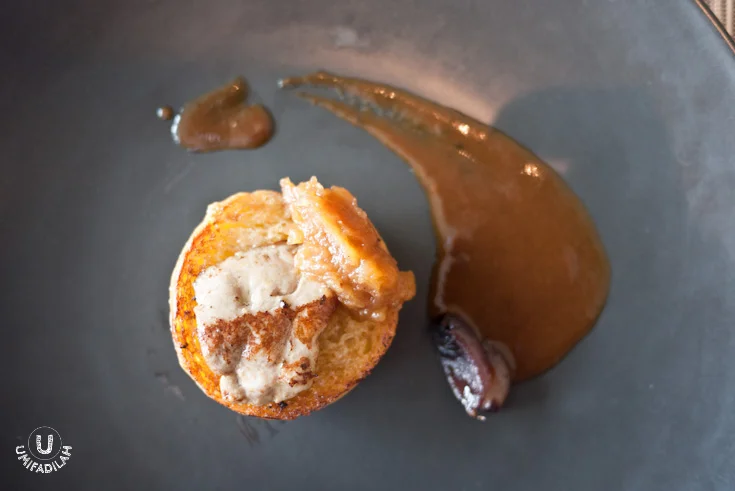 Pan-seared Foie Gras with Apple Compote served on top of toasted brioche, with roasted shallots and brown sauce reduction. THIS, was heavenly. The ingredients speak for themselves. Everything just melts perfectly in your mouth, I couldn't help but o…