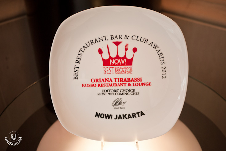 Voted as the Most Welcoming Chef in the Best Restaurant, Bar & Club Awards 2012 by NOW! JAKARTA.