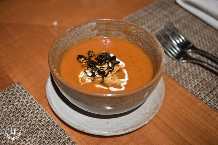 Sopa de Tortilla , a traditional Mexican Tortilla Soup. Truly has everything that it takes to make a comfort food - great smooth texture with no tortilla lumps at all, rich flavor coming out once you blend everything together with its topping ( tortilla chips, sour cream, and chili pasilla /mexican pepper dried until it's black and has that smoky aroma - very HOT, btw!). I know it's early to say, but to me it's a WINNING DISH already.