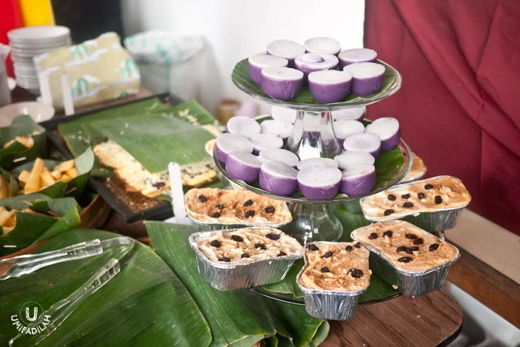 Kue Talam using purple yam, and Klappertart Kenari