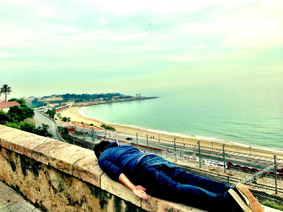 His first plank in Spain. At Balco de Mediterrani, Tarragona.