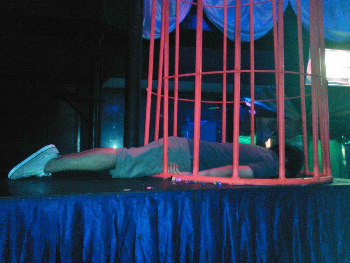 Inside a Dance cage in Bounty Club, Legian Bali.