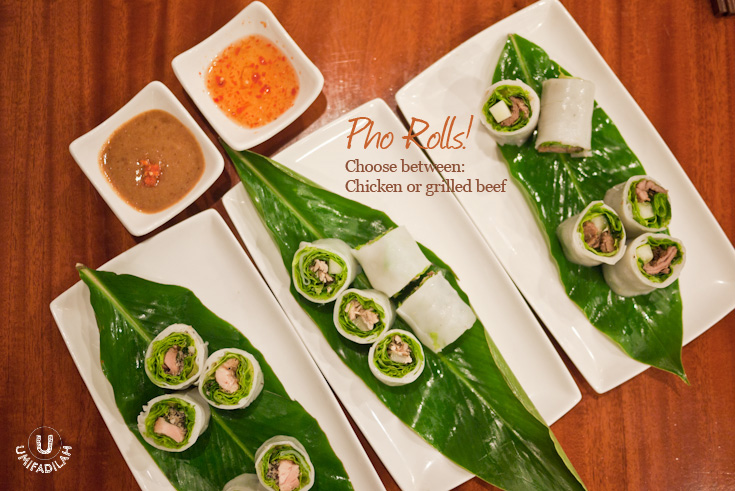 Pho Rolls are among the newest menu coming up in MonViet. You miss sushi when eating Vietnamese food? Try a healthier option of substituting rice with pho sheets.... IT'S AWESOME. I'd opt for their grilled beef version because it's really good!