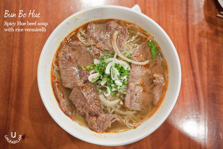 Your first visit to MonViet would not be complete if you don't try what started as the soul that started their business in the first place. Bun Bo Hue (IDR 51K) is the first noodle soup that was developed by the mother in the 70s. I enjoyed every sip of its broth ever since I know about its 14 hours boiling process and the story of spices and herbs that the mother has been using for the last 40 years. I almost cried in happiness. :)