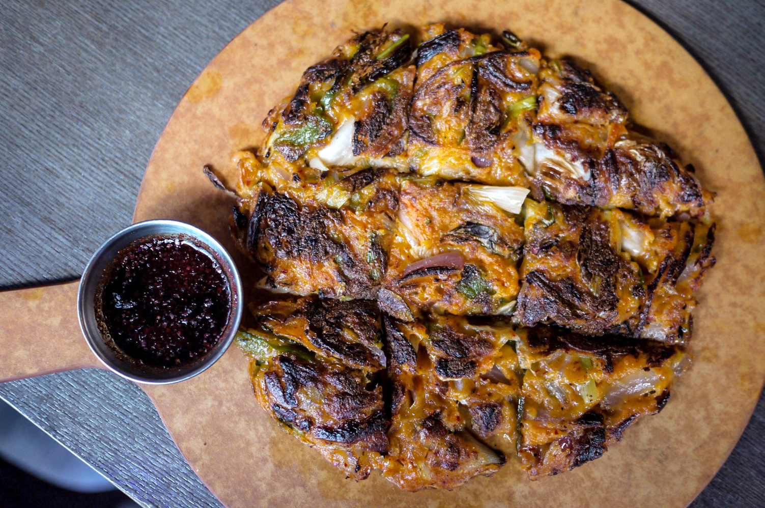 We started off with some Scallion Pancake ($16) - baby greens, French beans, zucchini, mushrooms. Their Korean pancake (Pajeon) was decent, has the right crisp on the outer side yet warm and soft when you take a bite. The sauce also worked well, I love it.