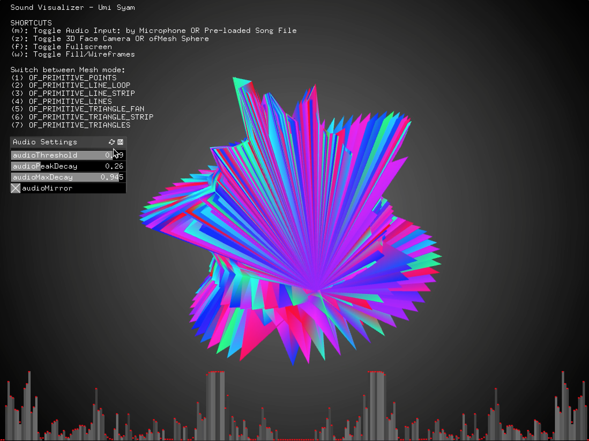 OF Sound Visualizer with & without FaceTracking
