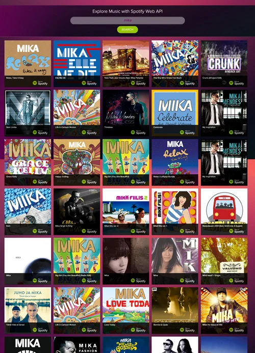 Explore Music using Spotify Web API