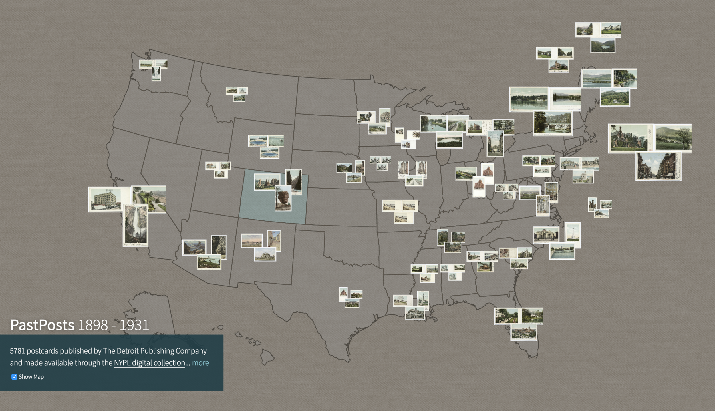 PastPost: An Exploration of Vintage Postcards 