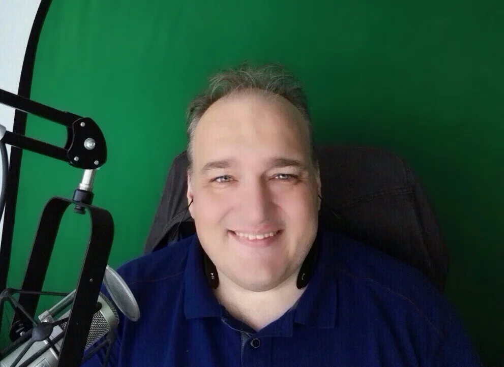 Michael in His Studio Office, Working With Internet Clients Around the Globe