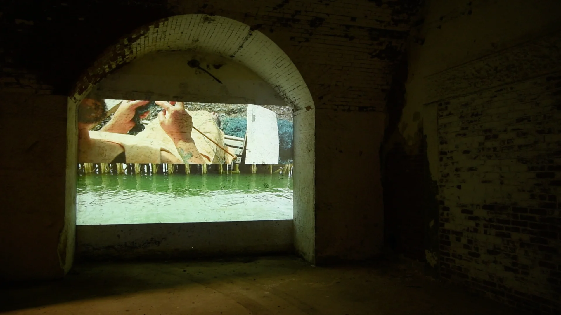 installation view, Cove, Island Arts Initiative, Georges Island, Boston Harbor